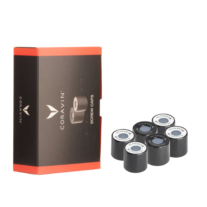 Coravin Screw Caps 6 Pack (4 Small, 2 Large)